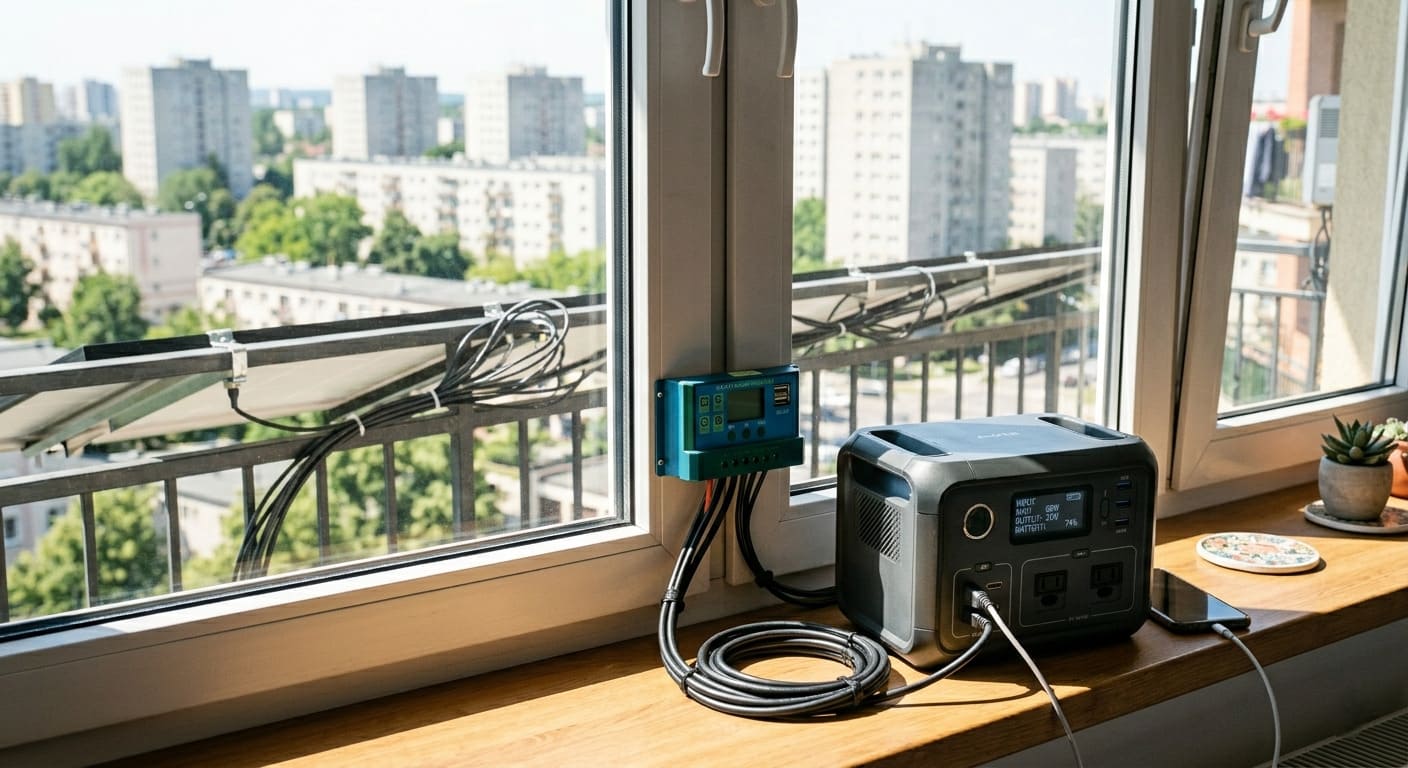 Система управления солнечной энергией в интерьере квартиры.