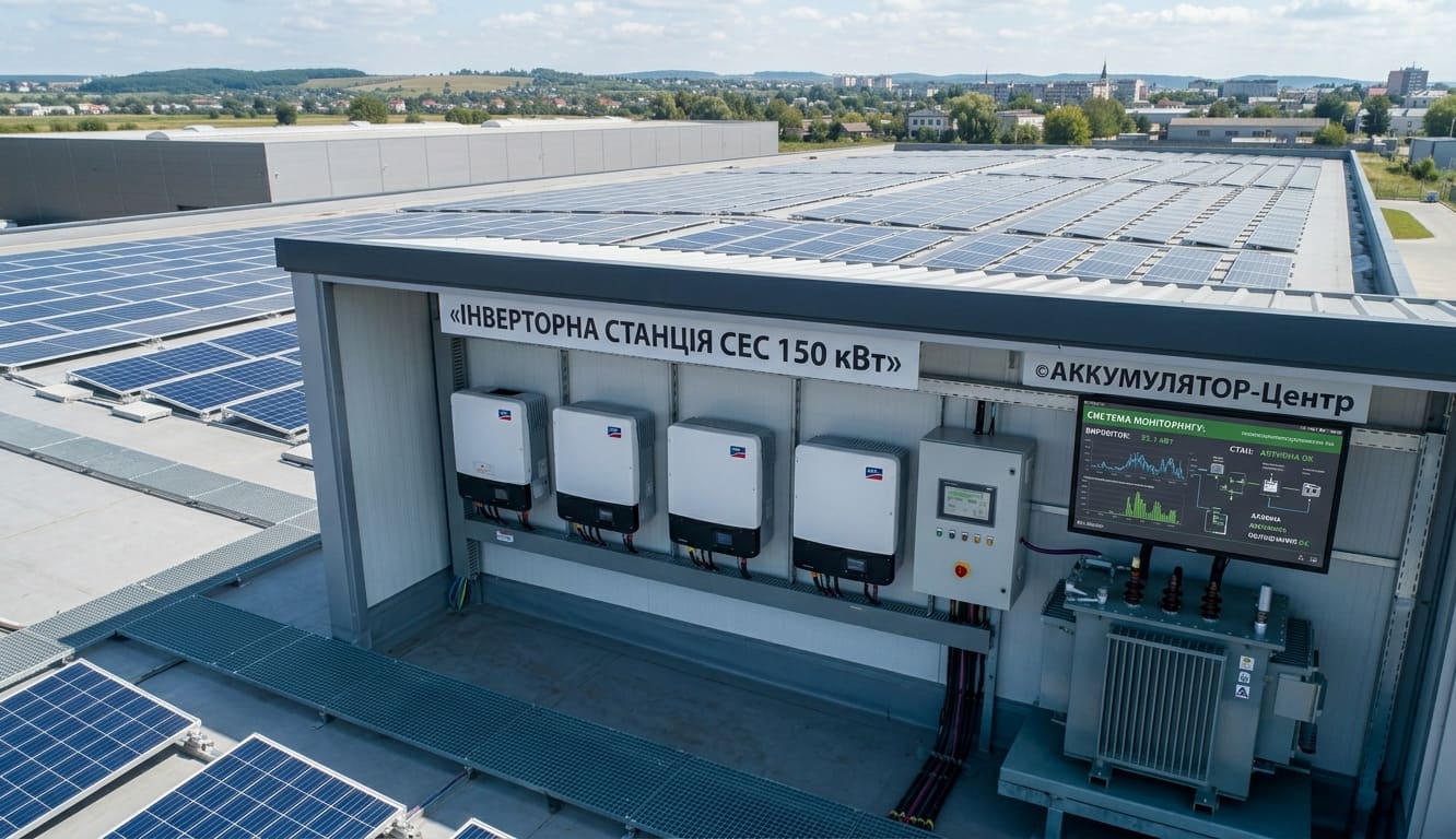 Профессиональный монтаж СЭС 150 кВт для производственного предприятия
