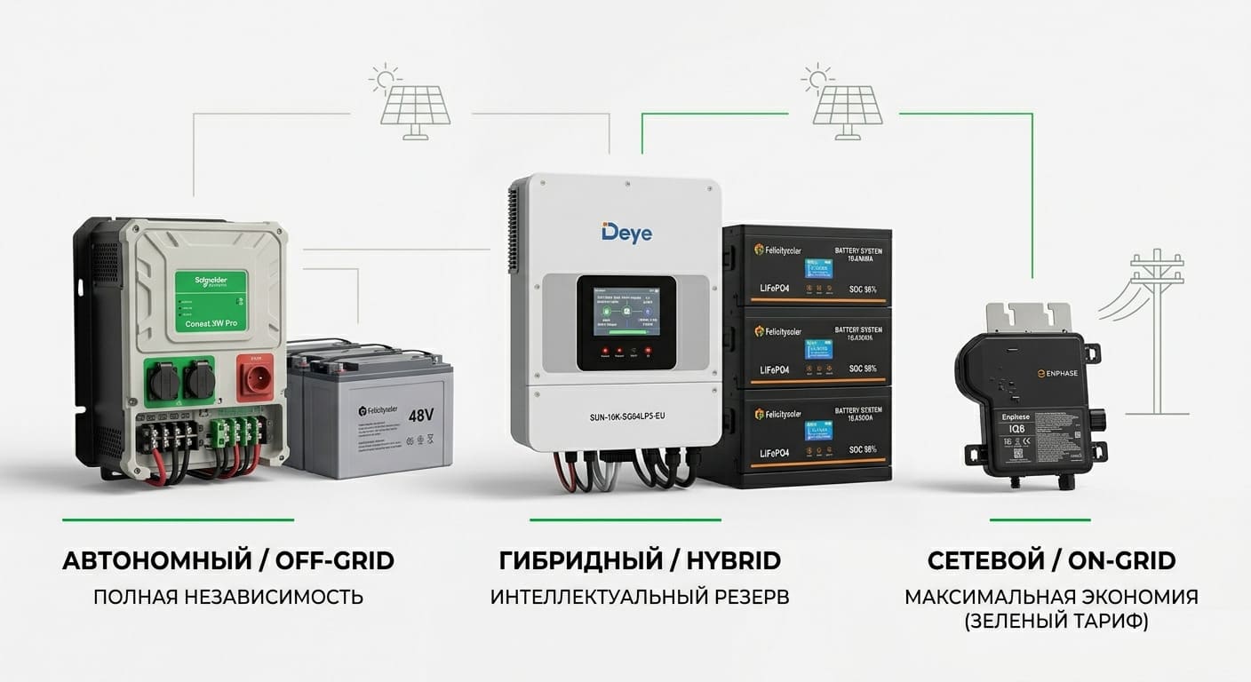 Основные типы инверторов для автономного и резервного питания