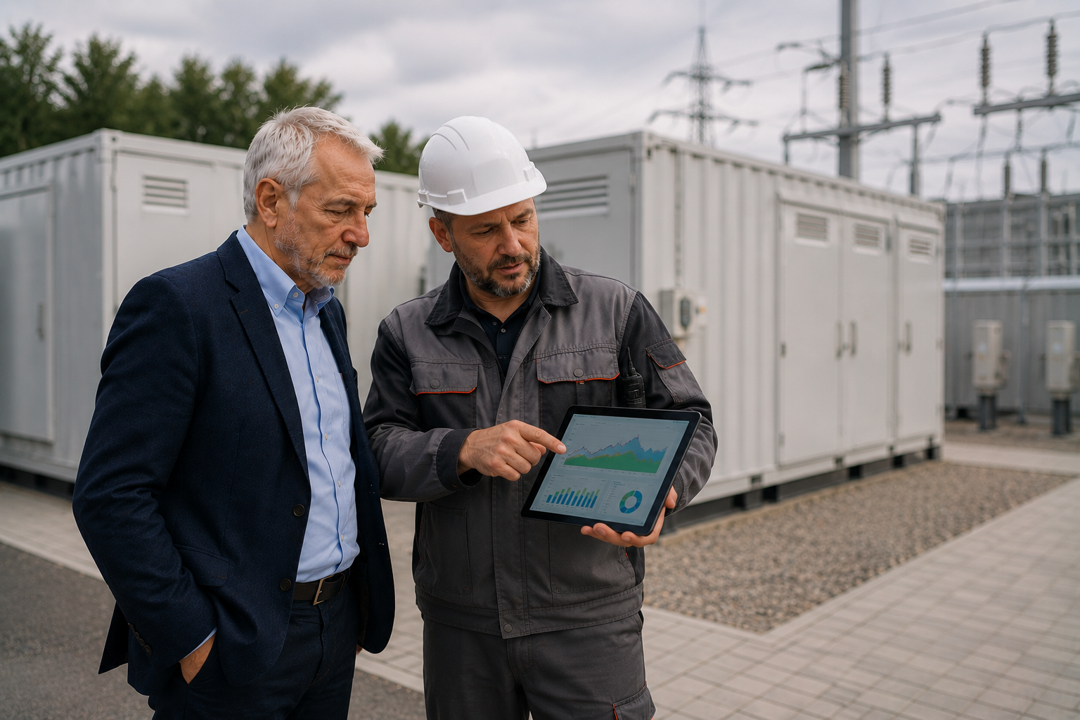 Власник підприємства після запуску контейнерної ESS 2 МВт контролює економію на планшеті