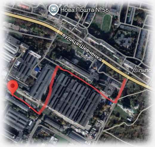 Маршрут до складу АКУМУЛЯТОР-Центр, вул. Шевченка 313 у Львові