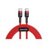 Кабель Baseus Cafule Type-C to Type-C PD2.0 60W 20V 3A 1M Червоний/Чорний (CATKLF-G09) - фото товару 1