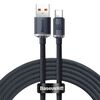 Кабель Baseus Crystal Shine USB 2.0 to Type-C 100W 2M Чорний (CAJY000501) - фото товару 1