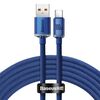 Кабель Baseus Crystal Shine USB 2.0 to Type-C 100W 2M Синій (CAJY000503) - фото товару 1