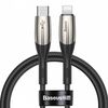 Кабель Baseus Horizontal Type-C to Lightning PD 18W 2M Чорний (CATLSP-B01) - фото товару 1