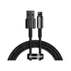 Кабель Baseus Tungsten Gold USB 2.0 to Lightning 2.4A 2M Чорний (CALWJ-A01) - фото товару 1