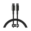 Кабель Baseus Tungsten Gold Type-C to Type-C PD 100W 1M Чорний (CATWJ-01) - фото товару 1