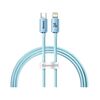 Кабель Baseus Crystal Shine Type-C to Lightning 20W 1.2M Голубой (CAJY001303) - фото товару 1