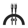 Кабель Baseus Halo Type-C to Type-C PD2.0 60W 20V 3A 1M Чорний (CATGH-J01) - фото товару 1