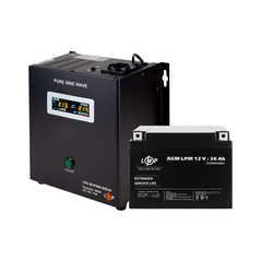 Комплект резервного живлення для котла LogicPower ДБЖ + AGM батарея (UPS 500VA + АКБ AGM 330W) - фото товару 1