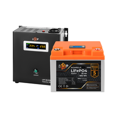 Комплект резервного живлення LP (LogicPower) ДБЖ + літієва (LiFePO4) батарея (UPS W800+ АКБ LiFePO4 640W) - фото товару 1