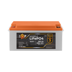 Акумулятор LP LiFePO4 12V (12,8V) - 280 Ah (3584Wh) (BMS 150A/75A) пластик - фото товару 1