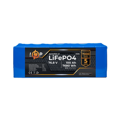 Акумулятор LP LiFePO4 76,8V - 100 Ah (7680Wh) (BMS 200A/100A) - фото товару 1