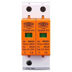 Пристрій захисту від імпульсних перенапруги DC TOMZN TZG40-PV/2P DC 600v блискавкозахист для сонячних панелей - фото товару 1