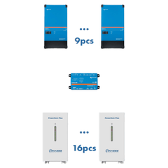 Система накопичення енергії HINAESS 229kW: інвертор 135kVA/108kW, Victron MultiPlus-II 15kVA*9, MPPR charge controller, Cerbo GX, UPS 108kW + акумулятор... - фото товару 1