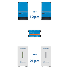 Система накопичення енергії HINAESS 301kW: інвертор 135kVA/108kW, Victron MultiPlus-II 15kVA*12, MPPR charge controller, Cerbo GX, UPS 144kW + акумулятор... - фото товару 1