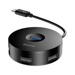 USB Hub Baseus Round Box USB/Type-C to USB3.0*1 + USB2.0*3 Белый (CAHUB-GB02) - фото товару 1