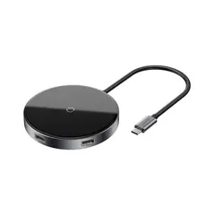 Бездротовий ЗП Baseus Circular Mirror + USB Hub Type-C для USB 3.0 * 1 + USB 2.0 * 3 + Type-C PD (WXJMY-0G) - фото товару 1