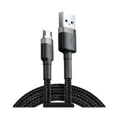 Кабель Baseus Cafule microUSB 1.5A 2M Чорний/Сірий (CAMKLF-CG1) - фото товару 1