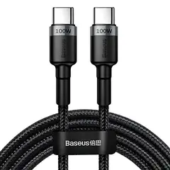 Кабель Baseus Cafule Type-C to Type-C PD2.0 100W 5A 20V 2M Чорний/Червоний (CATKLF-AL91) - фото товару 1