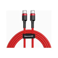 Кабель Baseus Cafule Type-C to Type-C PD2.0 60W 20V 3A 2M Червоний/Чорний (CATKLF-H09) - фото товару 1