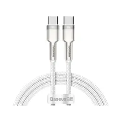 Кабель Baseus Cafule Type-C для Type-C PD 100W 1M Білий (CATJK-C02) - фото товару 1