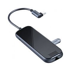 USB Hub Baseus Multi-functional Type-C to USB3.0*3 + HD4K + RJ45 + Type-C PD Сірий (CAHUB-DZ0G) - фото товару 1