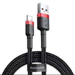 Кабель Baseus Cafule USB 2.0 to Lightning 2A 3M Чорний/Червоний (CALKLF-R91) - фото товару 1