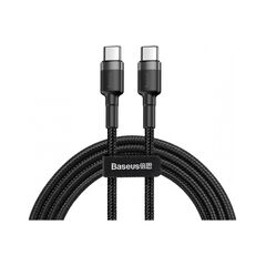 Кабель Baseus Cafule Type-C to Type-C PD2.0 60W 20V 3A 1M Чорний/Сірий (CATKLF-GG1) - фото товару 1
