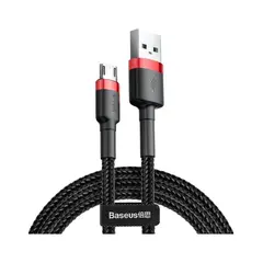 Кабель Baseus Cafule microUSB 2.4A 1M Чорний/Червоний (CAMKLF-B91) - фото товару 1
