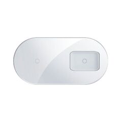 Бездротовий зарядний пристрій Baseus Simple 2 in 1 AirPods Pro Білий (WXJK-C02) - фото товару 1