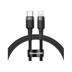 Кабель Baseus Cafule Type-C to Lightning PD 18W 1M Чорний/Сірий (CATLKLF-G1) - фото товару 1