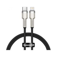 Кабель Baseus Cafule metal Type-C to Lightning PD 20W 2M Чорний (CATLJK-B01) - фото товару 1