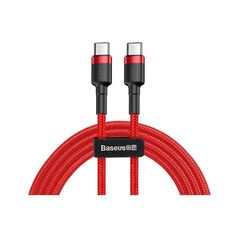 Кабель Baseus Cafule Type-C to Type-C PD2.0 60W 20V 3A 1M Червоний/Чорний (CATKLF-G09) - фото товару 1