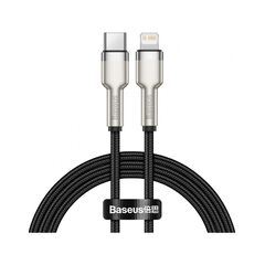 Кабель Baseus Cafule metal Type-C to Lightning PD 20W 1M Чорний (CATLJK-A01) - фото товару 1