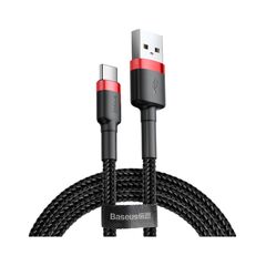 Кабель Baseus Cafule USB 2.0 to Type-C 3A 0.5M Чорний/Червоний (CATKLF-A91) - фото товару 1