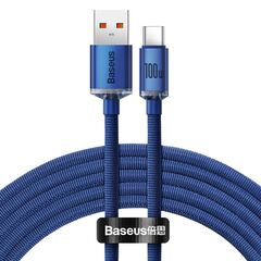 Кабель Baseus Crystal Shine USB 2.0 to Type-C 100W 2M Синій (CAJY000503) - фото товару 1