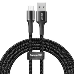 Кабель Baseus Halo USB 2.0 to Type-C 2A 2M Чорний (CATGH-C01) - фото товару 1