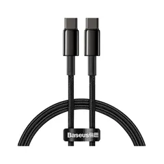 Кабель Baseus Tungsten Gold Type-C to Type-C PD 100W 1M Чорний (CATWJ-01) - фото товару 1