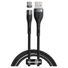 Кабель Baseus Zinc Magnetic USB 2.0 to Type-C 3A 1M Чорний/Сірий (CATXC-MG1) - фото товару 1