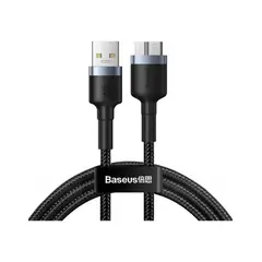 Кабель Baseus Cafule USB 3.0 to Micro-B 2A 1M Чорний/Сірий (CADKLF-D0G) - фото товару 1
