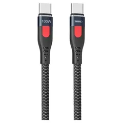 Кабель Remax Lesu Pro Aluminum Alloy Type-C to Type-C PD 100W 1M Черный (RC-187c) - фото товару 1