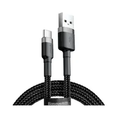Кабель Baseus Cafule USB 2.0 to Type-C 3A 1M Чорний/Сірий (CATKLF-BG1) - фото товару 1