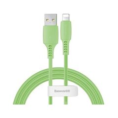 Кабель Baseus Colorful USB 2.0 для Lightning 2.4A 1.2M світло-зелений (CALDC-06) - фото товару 1