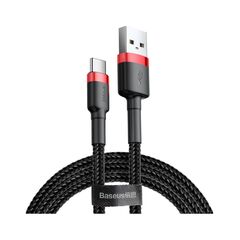 Кабель Baseus Cafule USB 2.0 to Type-C 2A 3M Чорний/Червоний (CATKLF-U91) - фото товару 1