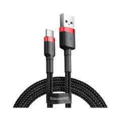 Кабель Baseus Cafule USB 2.0 to Type-C 3A 1M Чорний/Червоний (CATKLF-B91) - фото товару 1