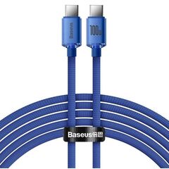 Кабель Baseus Crystal Shine Type-C to Type-C 100W 1.2M Синій (CAJY000603) - фото товару 1
