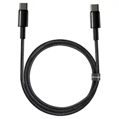 Кабель Baseus Tungsten Gold Type-C to Type-C PD 100W 2M Чорний (CATWJ-A01) - фото товару 1