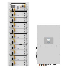 Комплект високовольтний інвертор Deye SUN-40K-SG01HP3-EU-BM4 + 10 акумуляторних батарей BOS-G LiFePO4 HV 51.2v 100AH + модуль управління BOS-G LiFePO4 HV 51.2v + cтійка 3U-HRACK для 12 акумуляторів