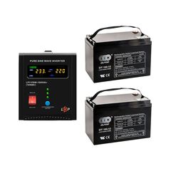Комплект ДБЖ LogicPower LPY-PSW-1500VA+ (1050Вт) 10A/15A з правильною синусоїдою 24V + 2 акумулятори гелеві OUTDO 12V-100A